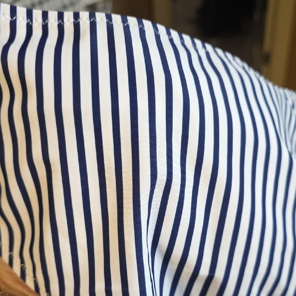 Navy Striped One-Shoulder Bikini Set - Picture 4 of 4